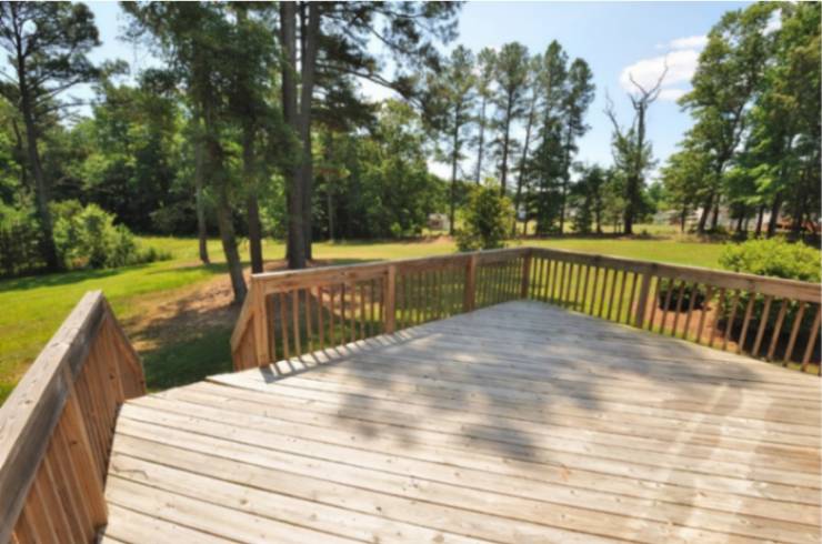 empty wooden deck