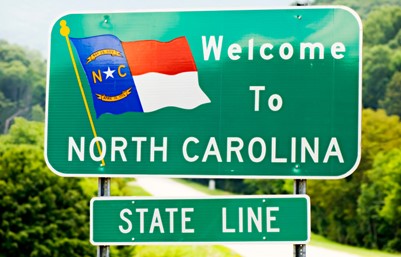 Welcome to North Carolina sign near Gastonia NC